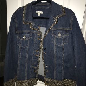 Coldwater creek denim jacket - with trim - sz 20